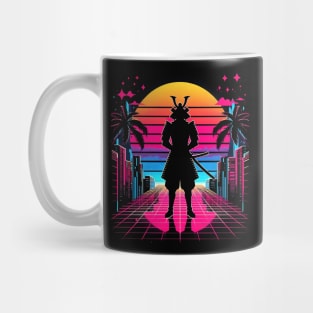 Neon Samurai: Retro Sunset Mug